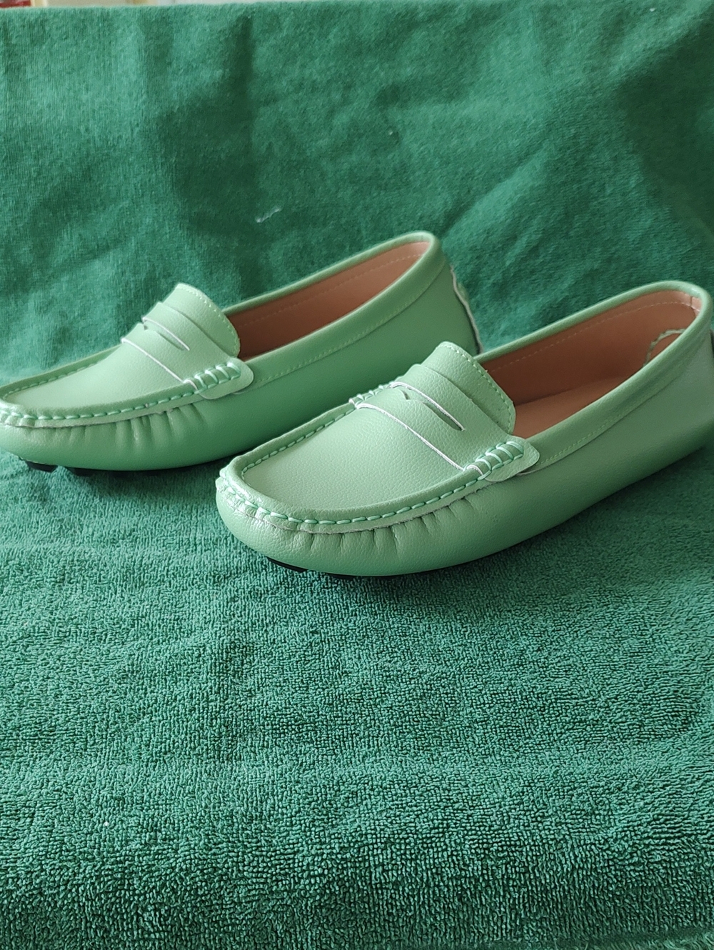 Women's Mint Green Penny Loafers - Comfortable Everyday Flats